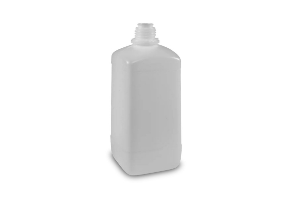 Enghals-Chemikalienflasche HDPE 1000 ml, quadratisch