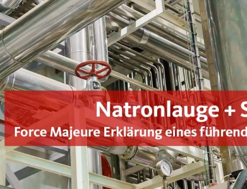 Force Majeure Erklärung eines führenden Herstellers für Natronlauge + Salzsäure.